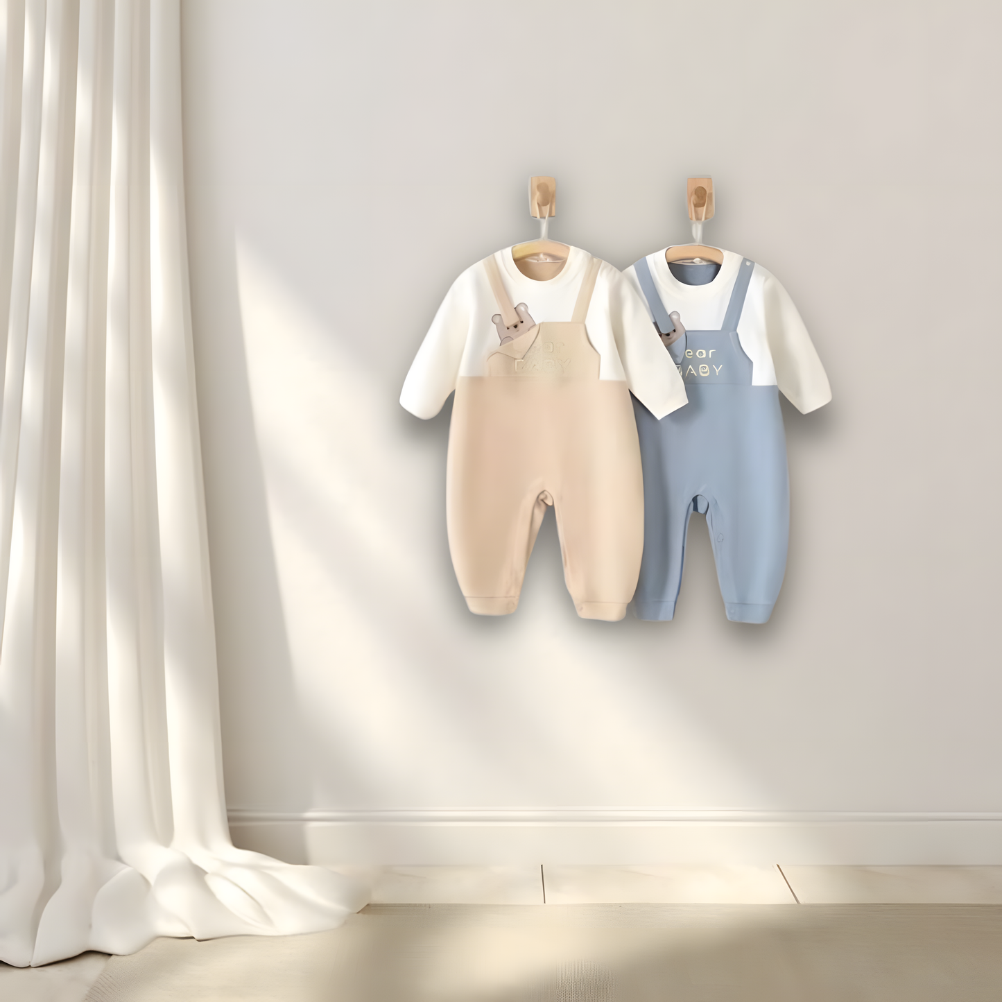 cute dungaree style one pc teddy romper