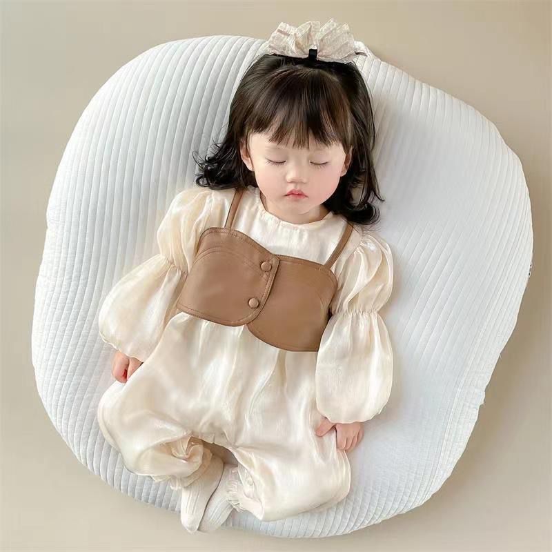 Leather Jacket Attached Silky Look Soft Romper