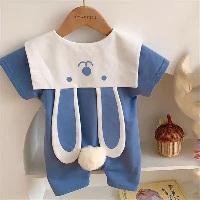 cotton Cute Romper with Pom-pom at the back