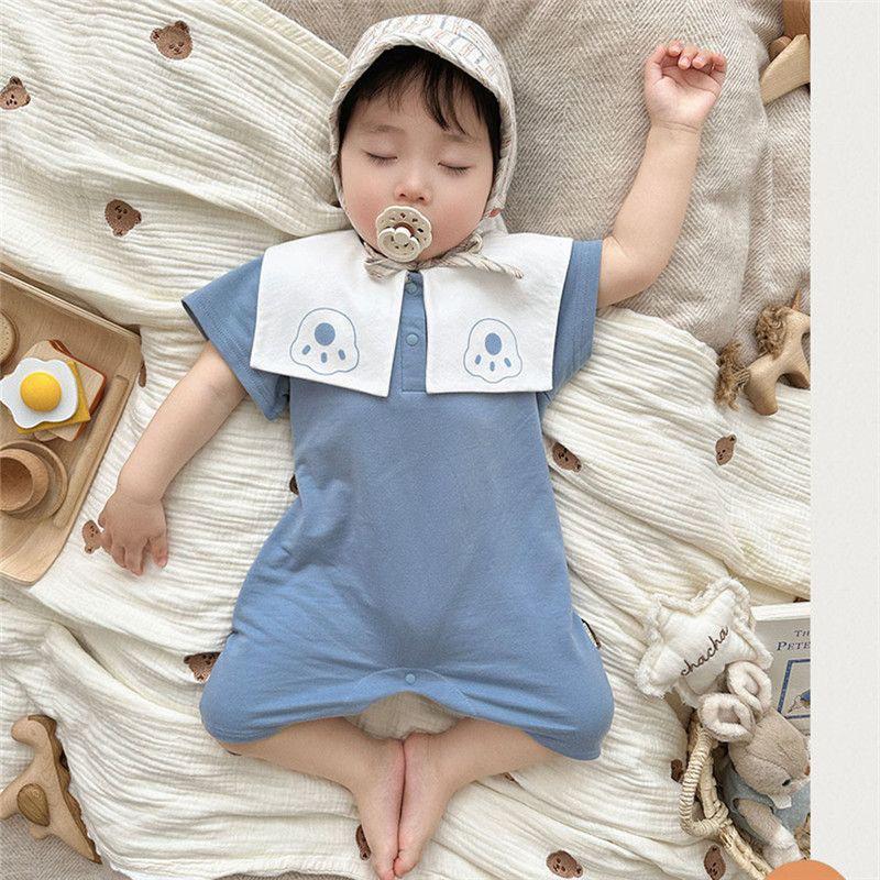 cotton Cute Romper with Pom-pom at the back