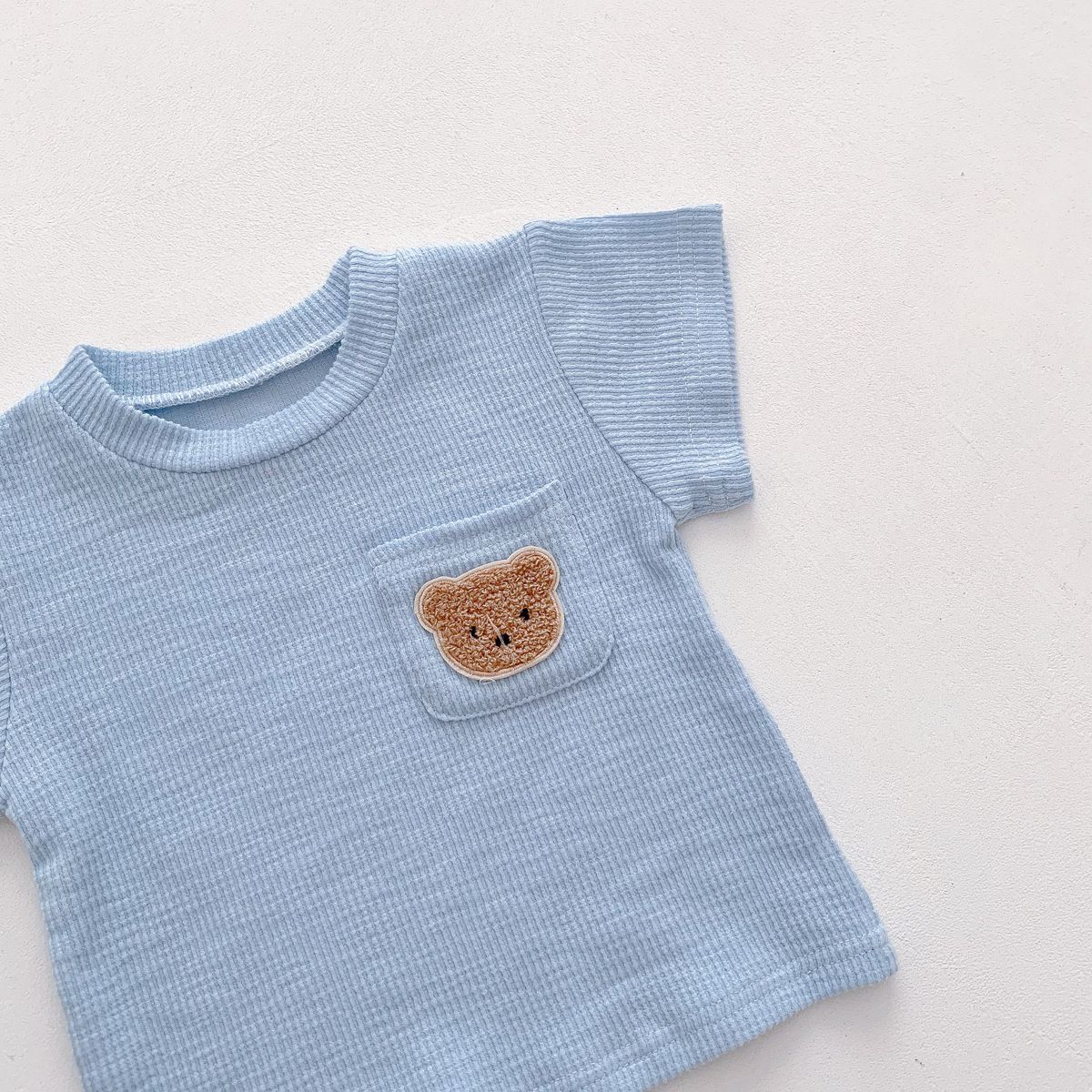 Teddy work on Pocket short and Tshit set