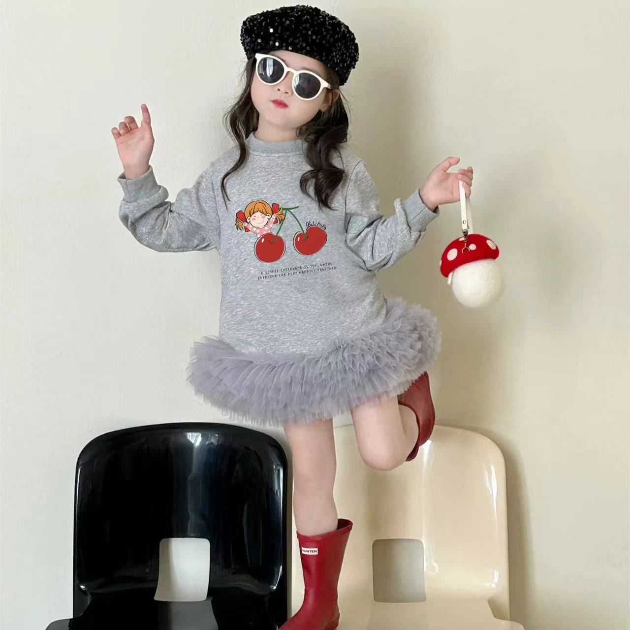 Shirt frill Dress