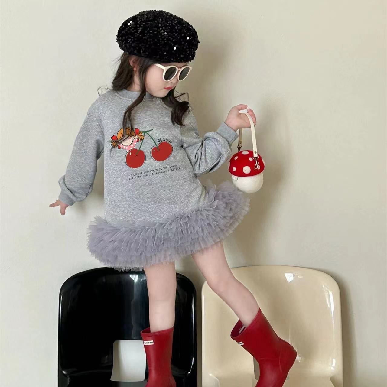Shirt frill Dress