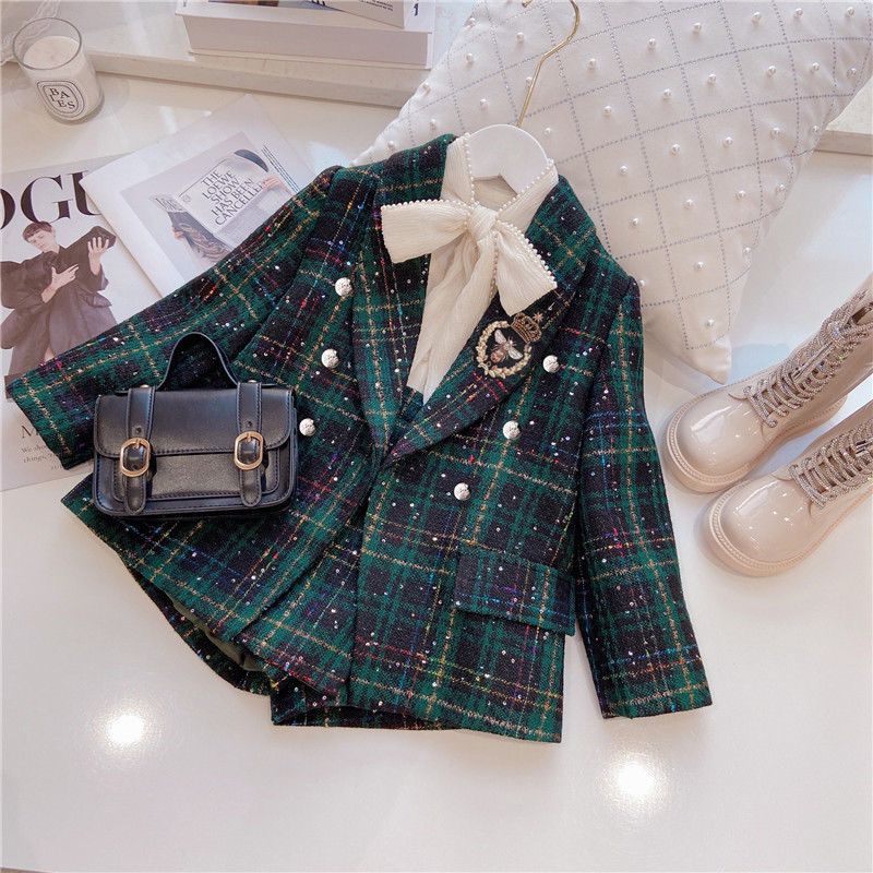 2 pc set coat and skirt with short divider
