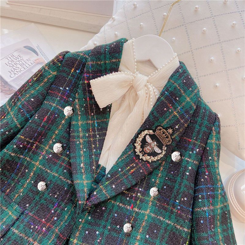 2 pc set coat and skirt with short divider