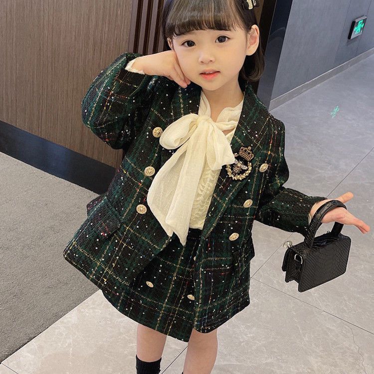 2 pc set coat and skirt with short divider