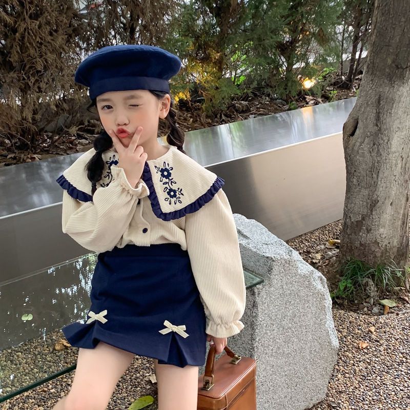 Corduroy Shirt with skirt divider short