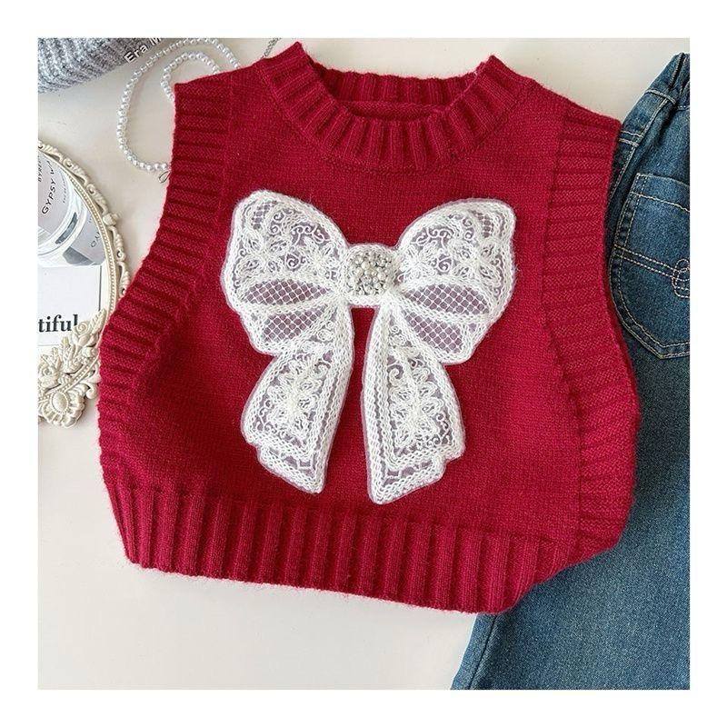 3 pc red bow sweater