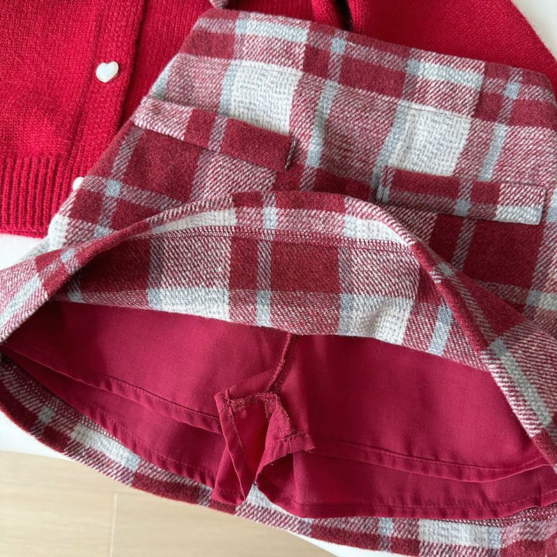 2Pc woolen set with detachable bow