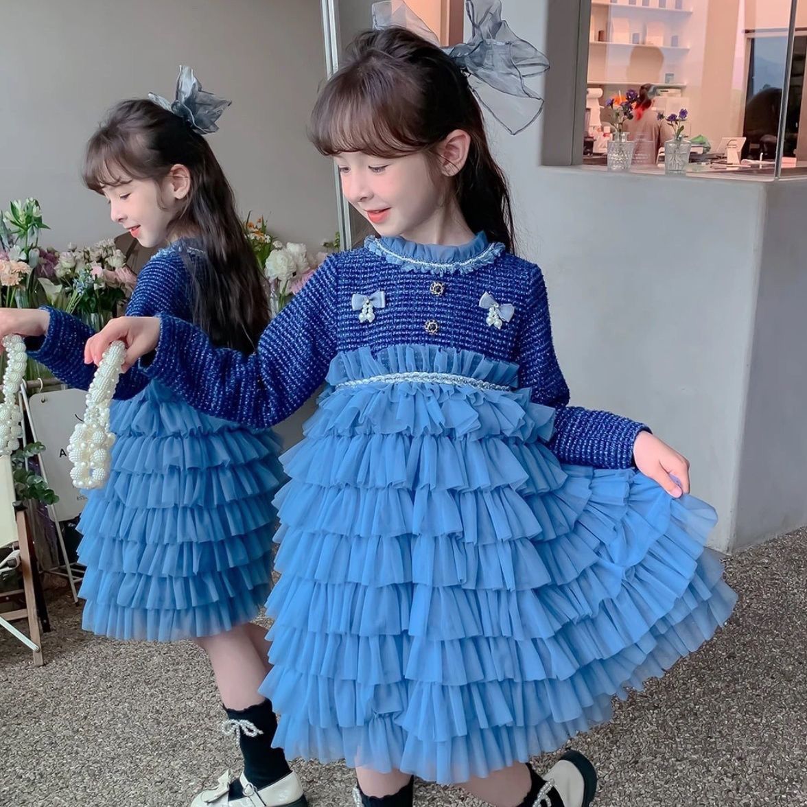 Elegant twill frill Frock soft fabric