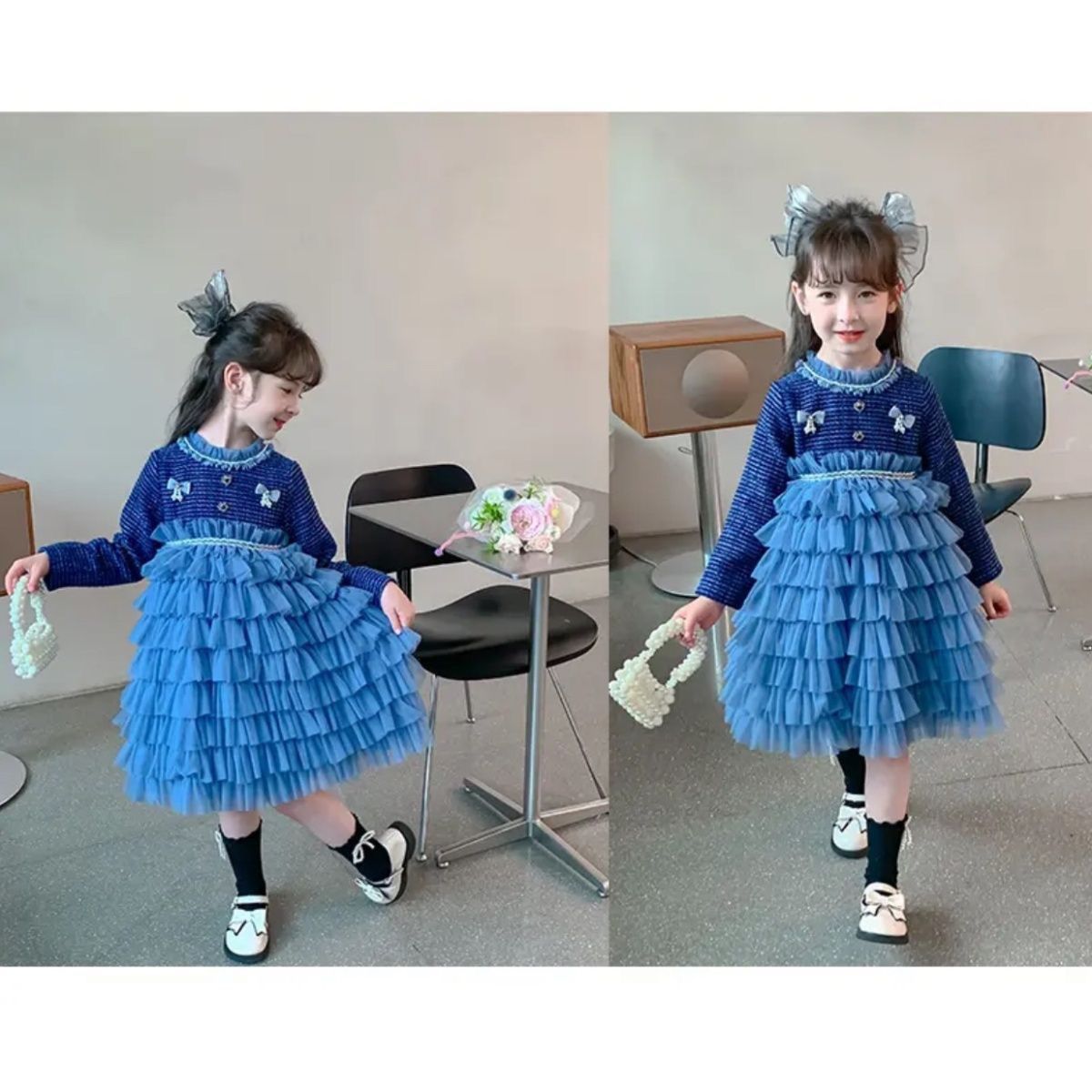 Elegant twill frill Frock soft fabric
