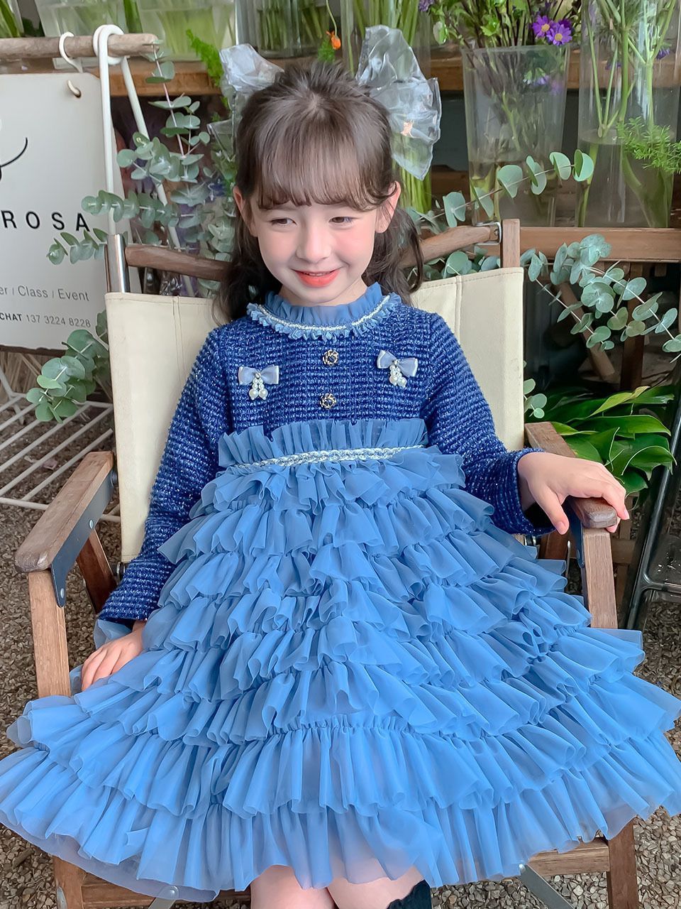 Elegant twill frill Frock soft fabric