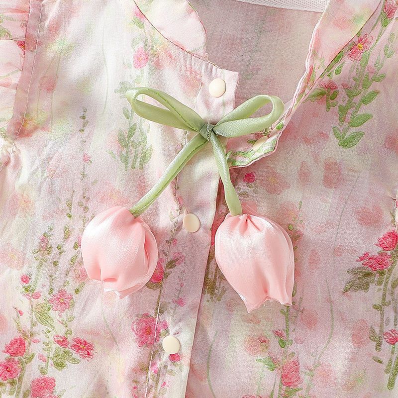 Tulip Garden Baby Romper (Pink)