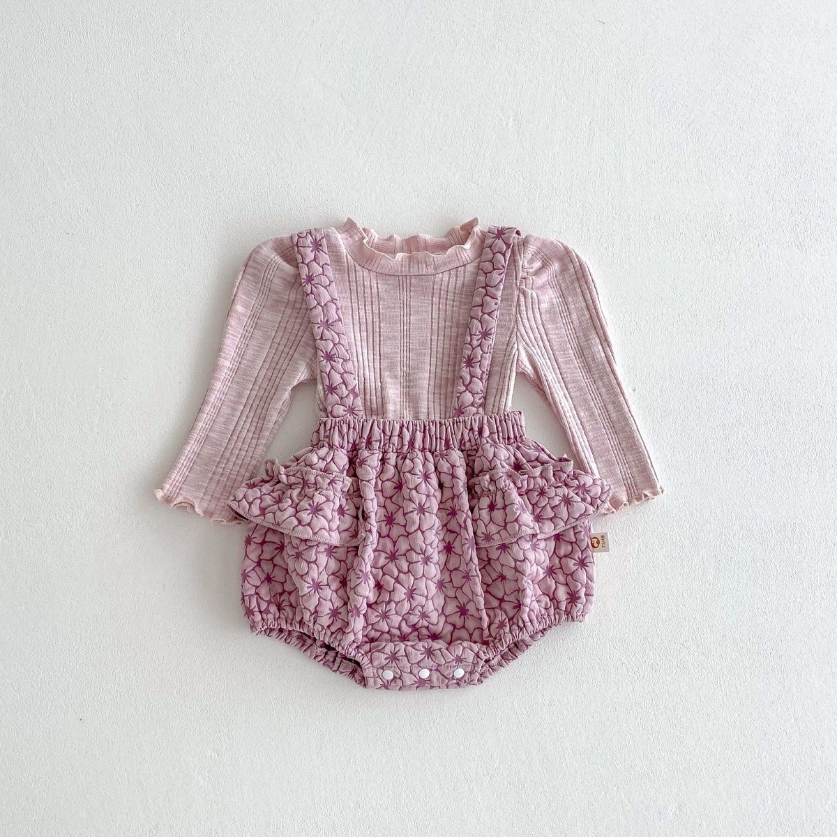 Purple Ribbed Knit Long sleeve Top & skirt