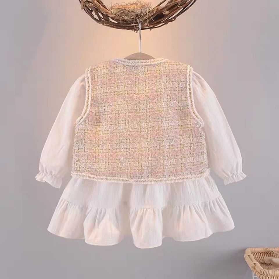 Soft Tweed look Jacket with Frock
