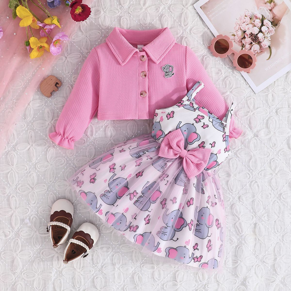 2 pc cute elephant Frock set
