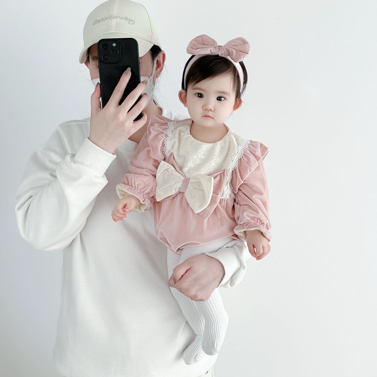Velvet Pink Romper with Hairband