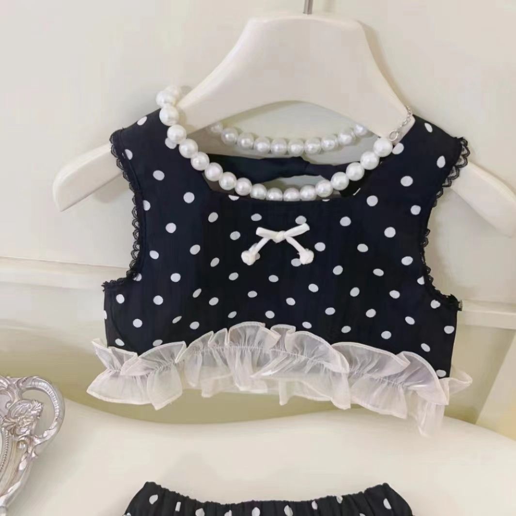 Polka Dot top and skirt short divider