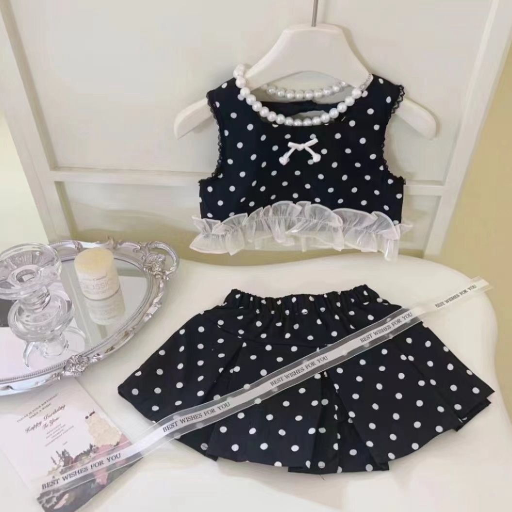 Polka Dot top and skirt short divider