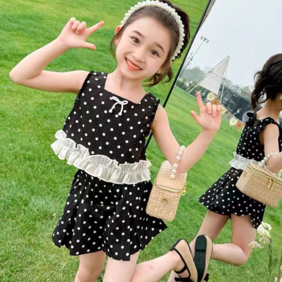 Polka Dot top and skirt short divider