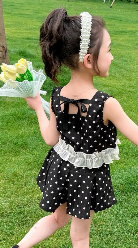 Polka Dot top and skirt short divider