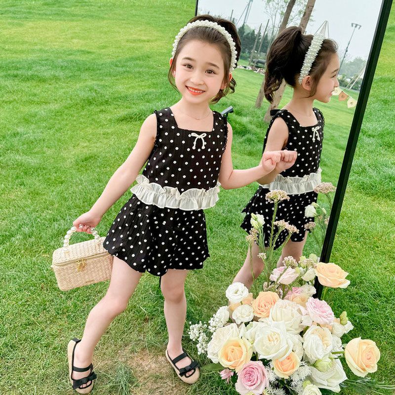 Polka Dot top and skirt short divider