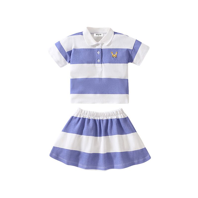T shirt and skirt (with stripe design)