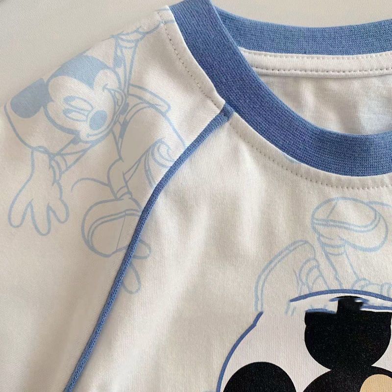 Blue Mickey Cotton T shirt