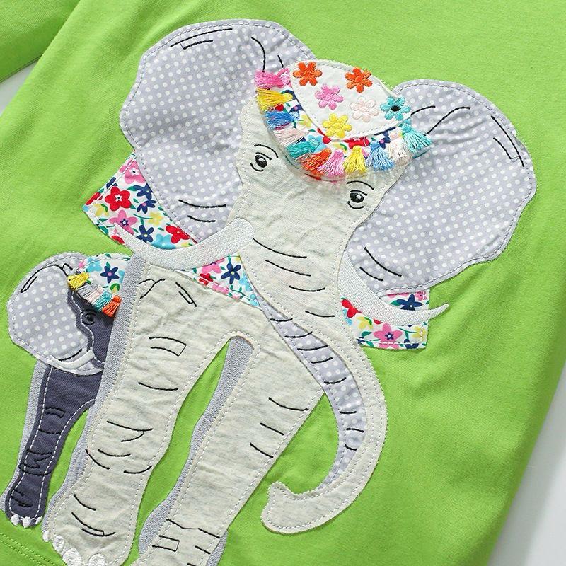 Green Elephant Cotton Frock