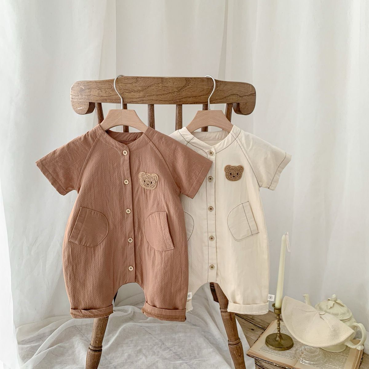 Teddy Elegant Romper (Beige)