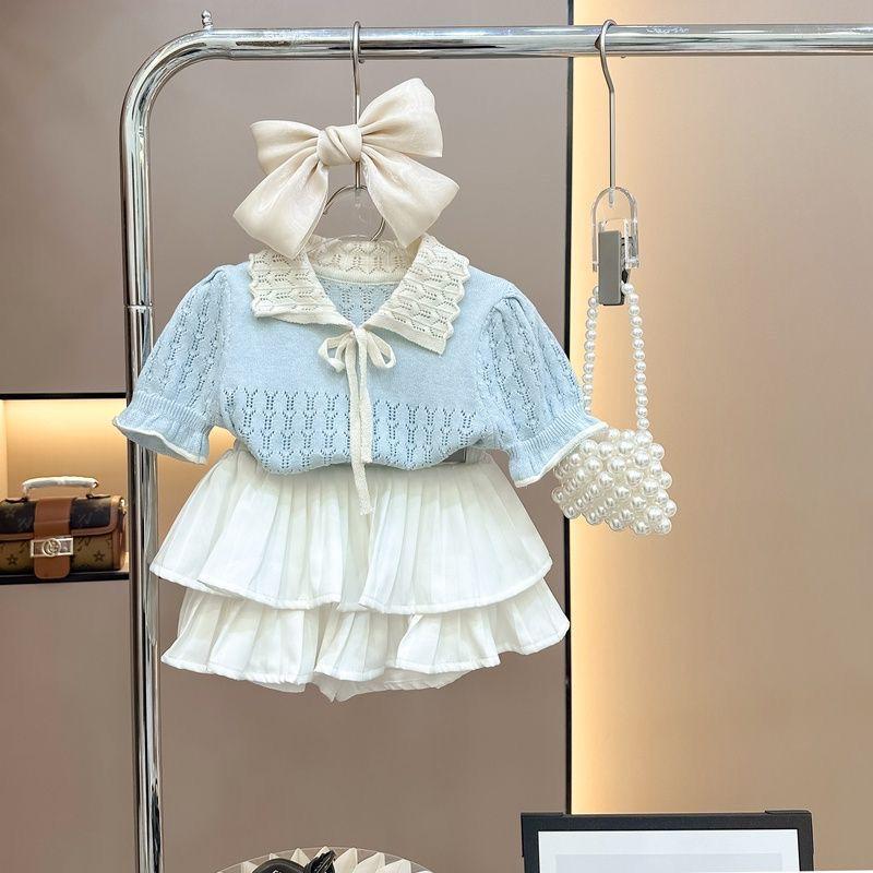 Skirt and Cotton Knitted Shirt