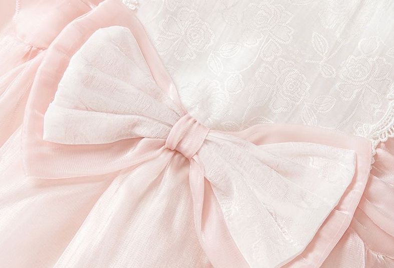 Pink Organza Romper with Cotton Lining (complementary Hair Band)