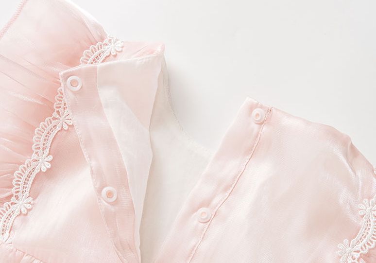 Pink Organza Romper with Cotton Lining (complementary Hair Band)