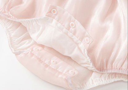 Pink Organza Romper with Cotton Lining (complementary Hair Band)
