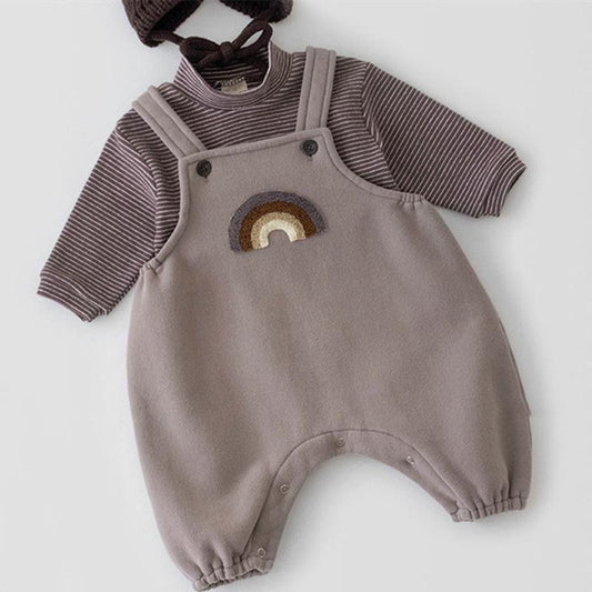 2 PC set Stripe T shirt with Dungree