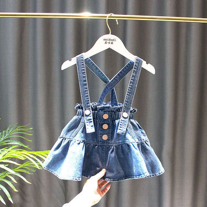2PC Denim skirt shirt