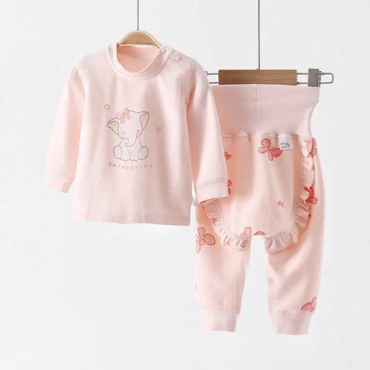 Pink Cute Elephant print 2 pc set