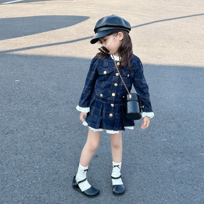Checks 1 pc set frock skirt style