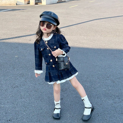 Checks 1 pc set frock skirt style