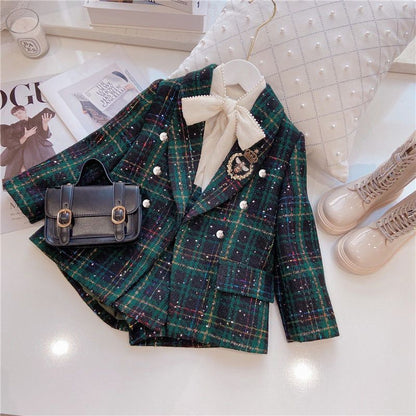 2 pc set coat and skirt with short divider