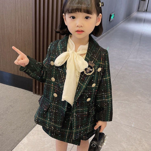 2 pc set coat and skirt with short divider