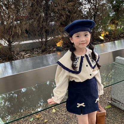 Corduroy Shirt with skirt divider short