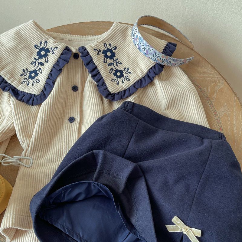 Corduroy Shirt with skirt divider short