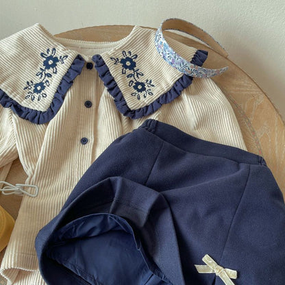 Corduroy Shirt with skirt divider short