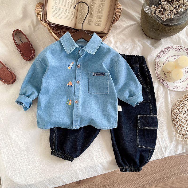 3 pc set boy cat sweater shirt pant set