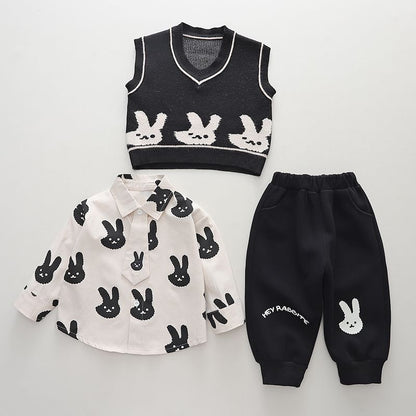 Little bunny 3 pc set with tie Detachable