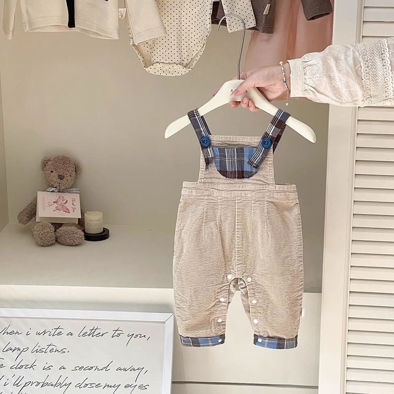 corduroy dungaree with full sleeves shirt