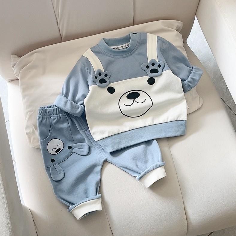 2 PC Cotton set blue paw