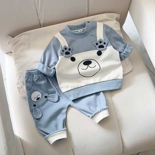 2 PC Cotton set blue paw