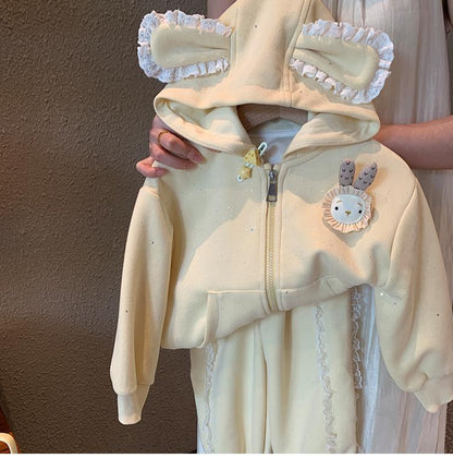 Charming 2 pc bunny Ear track suit